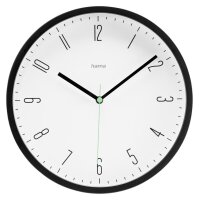 hama Wanduhr Capri weiß schwarz Kunststoff,...