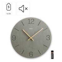 hama Wanduhr Kreta grau Mitteldichte Holzfaserplatte (MDF), Ø 30,0 cm