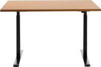 Topstar E-Table elektrisch höhenverstellbarer Schreibtisch buche rechteckig, T-Fuß-Gestell schwarz 120,0 x 80,0 cm