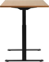 Topstar E-Table elektrisch höhenverstellbarer Schreibtisch buche rechteckig, T-Fuß-Gestell schwarz 120,0 x 80,0 cm
