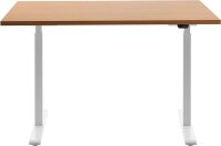 Topstar E-Table elektrisch höhenverstellbarer Schreibtisch buche rechteckig, T-Fuß-Gestell weiß 120,0 x 80,0 cm