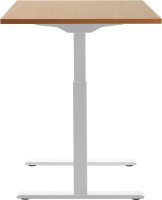 Topstar E-Table elektrisch höhenverstellbarer Schreibtisch buche rechteckig, T-Fuß-Gestell weiß 120,0 x 80,0 cm