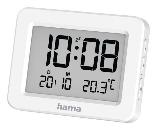 hama digitaler Wecker Kos weiß Kunststoff 7,0 x 5,5 cm