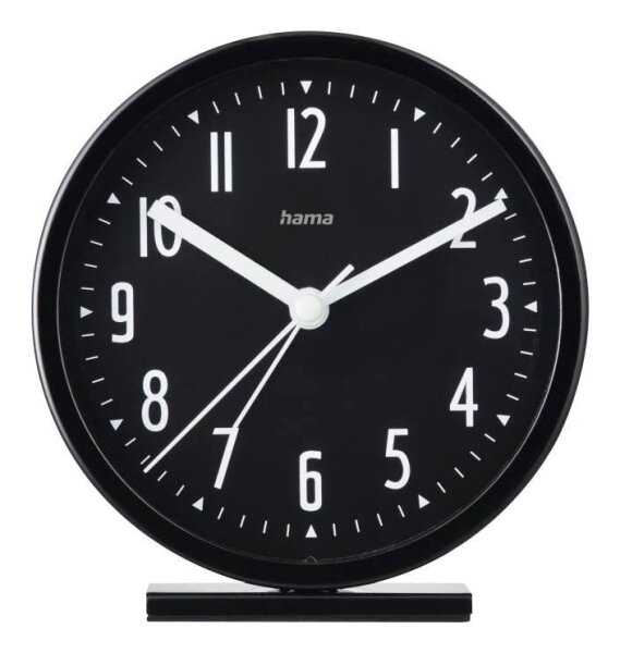 hama Wecker Skye schwarz Kunststoff 12,0 cm, Ø 11,2 cm