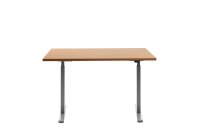 Topstar E-Table elektrisch höhenverstellbarer Schreibtisch buche rechteckig, T-Fuß-Gestell grau 120,0 x 80,0 cm