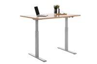 Topstar E-Table elektrisch höhenverstellbarer Schreibtisch buche rechteckig, T-Fuß-Gestell grau 120,0 x 80,0 cm
