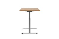 Topstar E-Table elektrisch höhenverstellbarer Schreibtisch buche rechteckig, T-Fuß-Gestell grau 120,0 x 80,0 cm