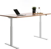 Topstar E-Table elektrisch höhenverstellbarer Schreibtisch buche rechteckig, T-Fuß-Gestell weiß 160,0 x 80,0 cm