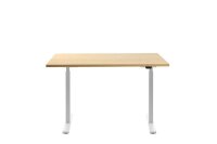 Topstar E-Table elektrisch höhenverstellbarer Schreibtisch ahorn rechteckig, T-Fuß-Gestell weiß 120,0 x 80,0 cm