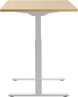Topstar E-Table elektrisch höhenverstellbarer Schreibtisch ahorn rechteckig, T-Fuß-Gestell weiß 120,0 x 80,0 cm