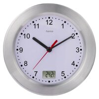 hama Wanduhr Mauritius weiß silber Aluminium...