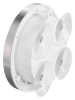 hama Wanduhr Mauritius weiß silber Aluminium gebürstet, Ø 17,0 cm
