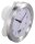 hama Wanduhr Mauritius weiß silber Aluminium gebürstet, Ø 17,0 cm