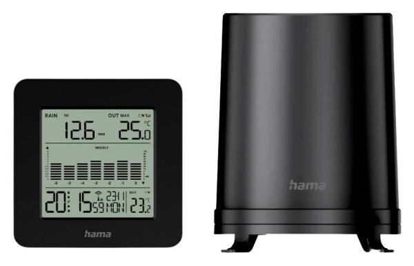 hama Mykonos Wetterstation schwarz, 1 St.