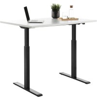 Topstar E-Table elektrisch höhenverstellbarer Schreibtisch weiß rechteckig, T-Fuß-Gestell schwarz 120,0 x 80,0 cm