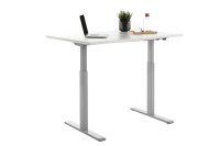 Topstar E-Table elektrisch höhenverstellbarer Schreibtisch weiß rechteckig, T-Fuß-Gestell grau 120,0 x 80,0 cm