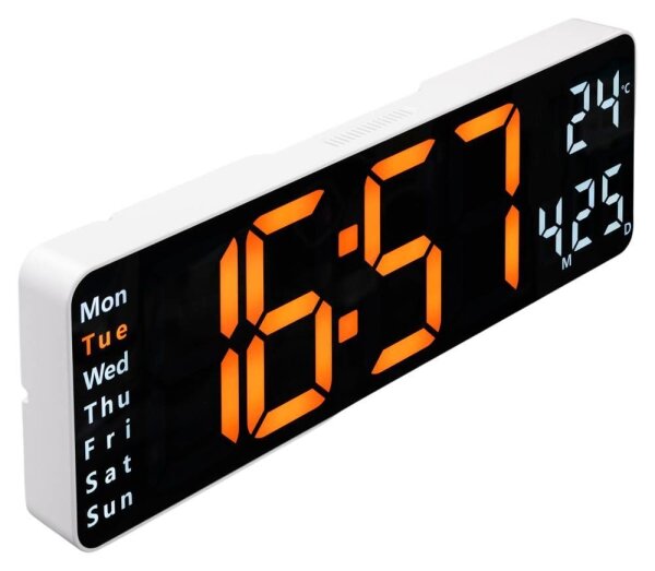 hama digitale Wanduhr Santa Cruz weiß Kunststoff 32,0 x 10,0 cm  ( 222224 )