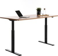 Topstar E-Table elektrisch höhenverstellbarer Schreibtisch buche rechteckig, T-Fuß-Gestell schwarz 160,0 x 80,0 cm