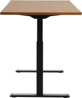 Topstar E-Table elektrisch höhenverstellbarer Schreibtisch buche rechteckig, T-Fuß-Gestell schwarz 160,0 x 80,0 cm