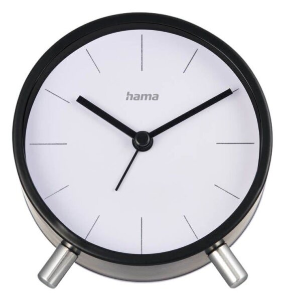 hama Funkwecker Flores weiß schwarz Kunststoff 12,0 cm, Ø 11,0 cm