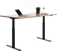 Topstar E-Table elektrisch höhenverstellbarer Schreibtisch buche rechteckig, T-Fuß-Gestell schwarz 180,0 x 80,0 cm