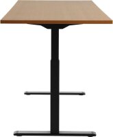 Topstar E-Table elektrisch höhenverstellbarer Schreibtisch buche rechteckig, T-Fuß-Gestell schwarz 180,0 x 80,0 cm