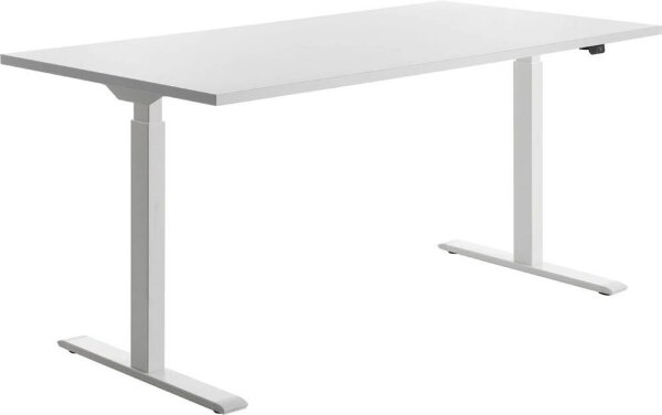 Topstar E-Table elektrisch höhenverstellbarer Schreibtisch weiß rechteckig, T-Fuß-Gestell weiß 160,0 x 80,0 cm