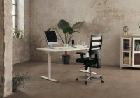 Topstar E-Table elektrisch höhenverstellbarer Schreibtisch weiß rechteckig, T-Fuß-Gestell weiß 160,0 x 80,0 cm
