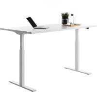 Topstar E-Table elektrisch höhenverstellbarer Schreibtisch weiß rechteckig, T-Fuß-Gestell weiß 160,0 x 80,0 cm