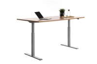 Topstar E-Table elektrisch höhenverstellbarer Schreibtisch buche rechteckig, T-Fuß-Gestell grau 180,0 x 80,0 cm