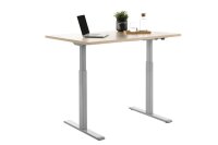 Topstar E-Table elektrisch höhenverstellbarer Schreibtisch ahorn rechteckig, T-Fuß-Gestell grau 120,0 x 80,0 cm