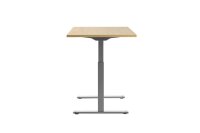 Topstar E-Table elektrisch höhenverstellbarer Schreibtisch ahorn rechteckig, T-Fuß-Gestell grau 120,0 x 80,0 cm