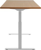 Topstar E-Table elektrisch höhenverstellbarer Schreibtisch buche rechteckig, T-Fuß-Gestell weiß 180,0 x 80,0 cm