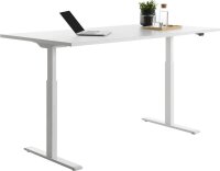 Topstar E-Table elektrisch höhenverstellbarer Schreibtisch weiß rechteckig, T-Fuß-Gestell weiß 180,0 x 80,0 cm