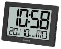 hama digitale Wanduhr Ko Tao schwarz Kunststoff 16,0 x...