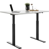 Topstar E-Table elektrisch höhenverstellbarer Schreibtisch lichtgrau rechteckig, T-Fuß-Gestell schwarz 120,0 x 80,0 cm