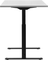 Topstar E-Table elektrisch höhenverstellbarer Schreibtisch lichtgrau rechteckig, T-Fuß-Gestell schwarz 120,0 x 80,0 cm