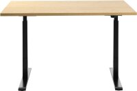 Topstar E-Table elektrisch höhenverstellbarer Schreibtisch ahorn rechteckig, T-Fuß-Gestell schwarz 120,0 x 80,0 cm