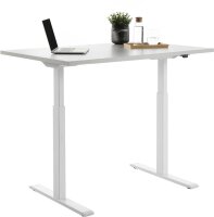 Topstar E-Table elektrisch höhenverstellbarer Schreibtisch lichtgrau rechteckig, T-Fuß-Gestell weiß 120,0 x 80,0 cm