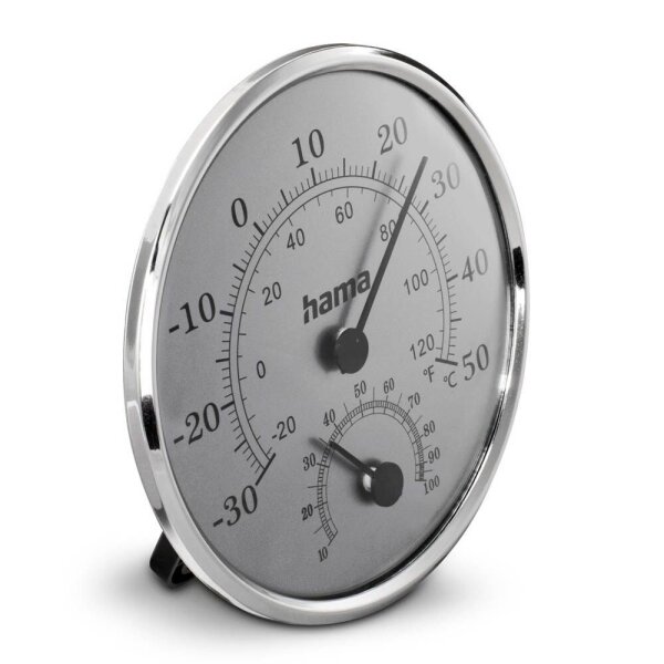 hama Saipan Thermo-Hygrometer silber, 1 St.