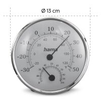 hama Saipan Thermo-Hygrometer silber, 1 St.