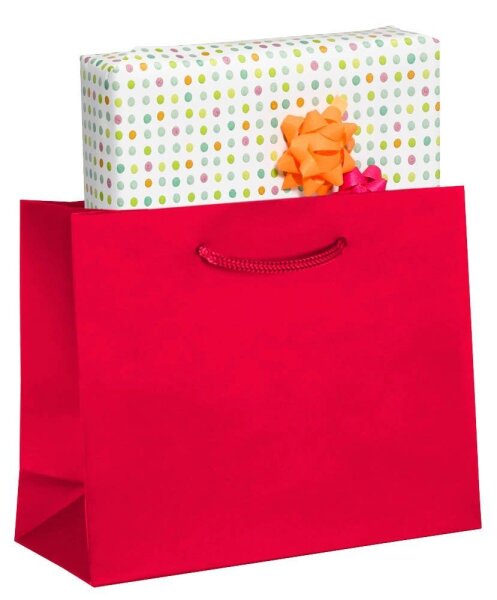 VP Papier-Tragetaschen rot 25,0 x 20,0 cm, 25 St.