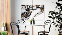 ALLboards Magnettafel 90,0 x 60,0 cm Marmor gold/weiß