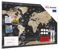 ALLboards Magnettafel 90,0 x 60,0 cm Weltkarte