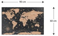 ALLboards Magnettafel 90,0 x 60,0 cm Weltkarte
