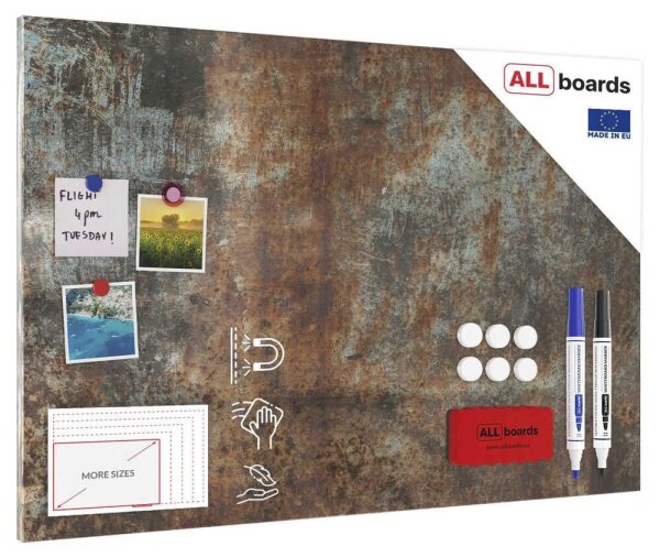 ALLboards Magnettafel 90,0 x 60,0 cm Rostfarbe