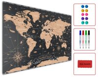 ALLboards Magnettafel 60,0 x 40,0 cm Weltkarte
