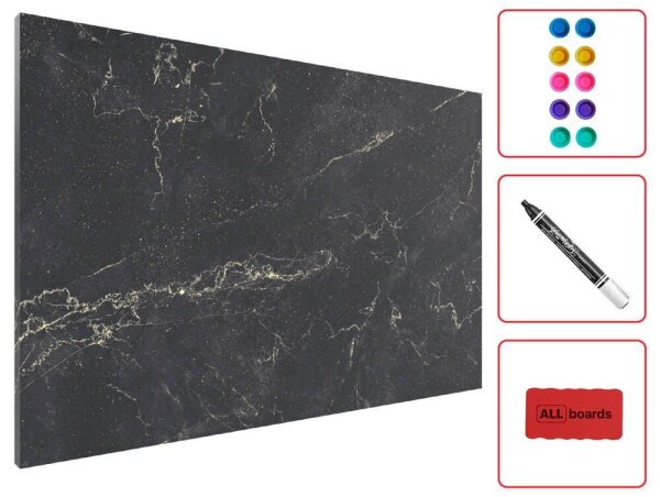 ALLboards Magnettafel 60,0 x 40,0 cm Marmor schwarz