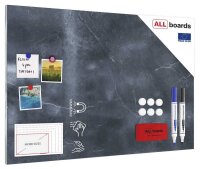 ALLboards Magnettafel 90,0 x 60,0 cm Marmor anthrazit
