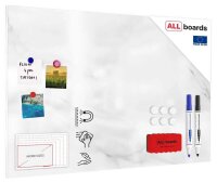 ALLboards Magnettafel 90,0 x 60,0 cm Marmor weiß